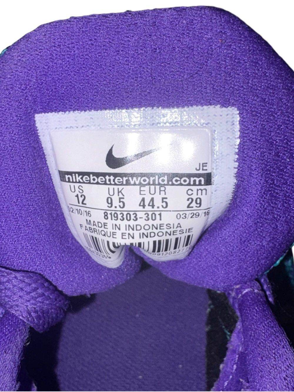 Nike Revolution 3 Women's Running Shoes | Hyper Violet Purple Teal - Picture 9 of 10